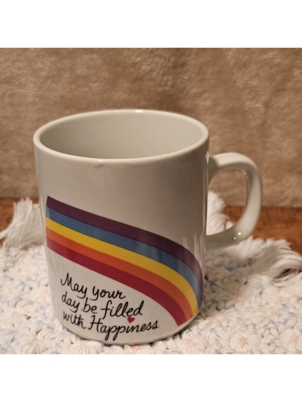 Avon The LOVE MUG 1984 Easter RAINBOW Coffee Tea Mug Day HAPPINESS